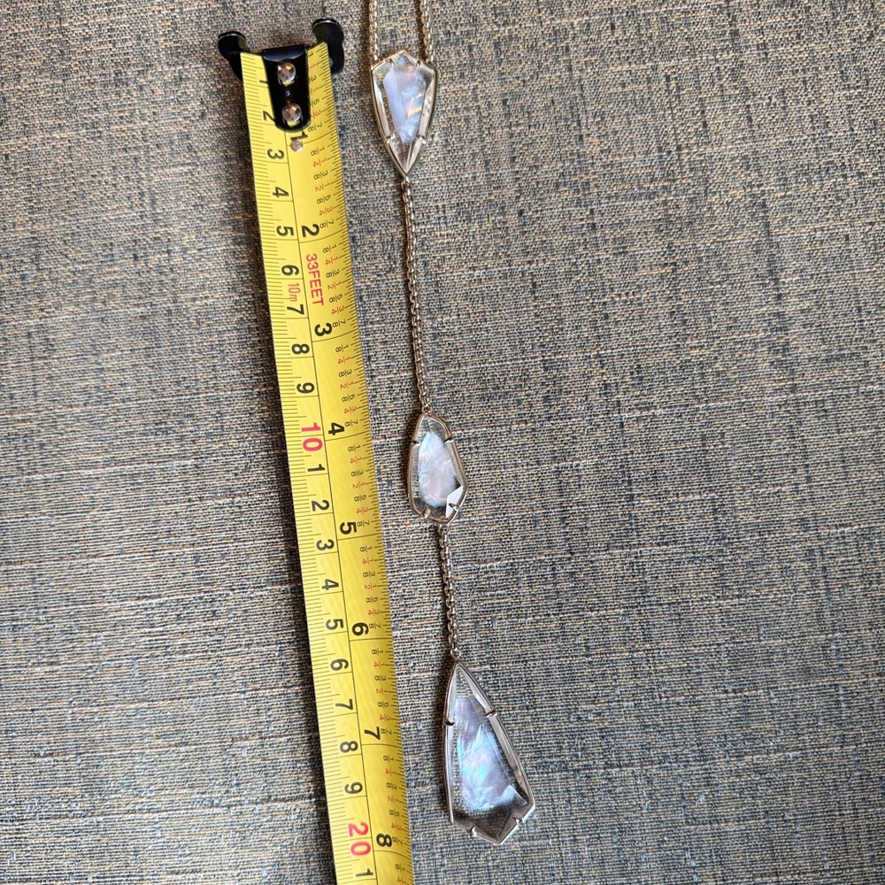 Kendra Scott Charlotte 14k Gold Plated Ivory Mother of Pearl Drop Necklace - Picture 10 of 12